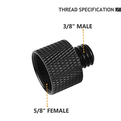 Mic Stand Adapter 5/8 Female to 3/8 MaleThread Screw, 5/8 to 3/8 Adapter for Microphone Stand Mount to Camera Tripod Converter Screw 2 Pack - size: 3/8 2pc
