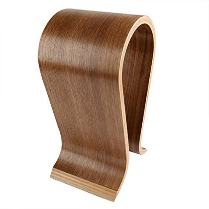 Linkidea Wooden Omega Headphones Stand/Wooden Headphone Hanger/Wood Headset Holder/Omega Earphone Desk Display Hanger - Wooden Headsets Walnut Finish
