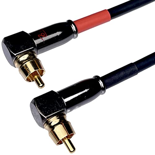 CNCESS CESS-167-6i RCA Right Angle to Straight Type Male to Male Preamp Jumpers Patch Cable, 2 Pack (6 Inches) - size: 6 Inches