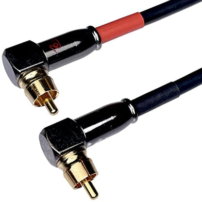CNCESS CESS-167-6i RCA Right Angle to Straight Type Male to Male Preamp Jumpers Patch Cable, 2 Pack (6 Inches) - size: 6 Inches