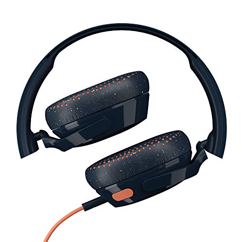 Skullcandy Riff On-Ear Wired Headphones with 3.5mm AUX Plug - Blue/Sunset | Travel Ready with 3.5mm Wired Connection, Built-In Microphone, Foldable Lightweight Comfortable Design, Durable Headband - color: Blue/Sunset, size: One Size, style: Riff