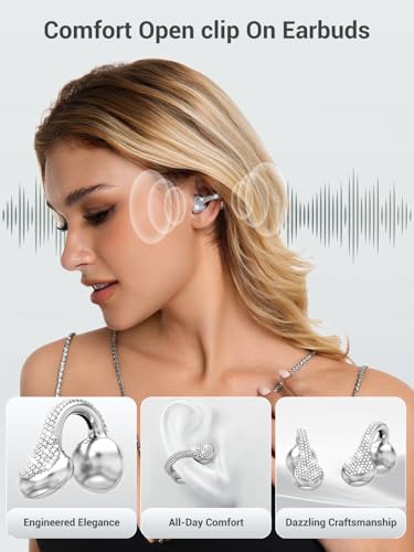 JewelPods C01 Pro Open Ear Headphones, SLV | Luxury Jewelry, Wireless Earbuds - color: SLV *