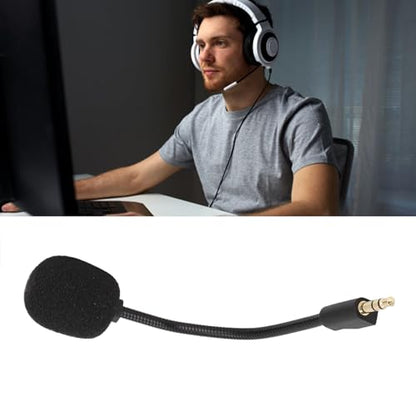 Yunseity Replacement Game Mic for G Pro/G Pro X, 3.5mm JackDetachable Microphone Boom with Foam Cover, Computer PC Gaming Headsets Noise Cancelling Replacement Mic