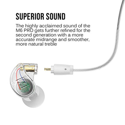 MEE audio M6 PRO 2nd Generation Universal-Fit Noise-Isolating Musicians’ in-Ear Monitors with Detachable Cables (Clear) - color: Clear, style: In-Ear Monitors