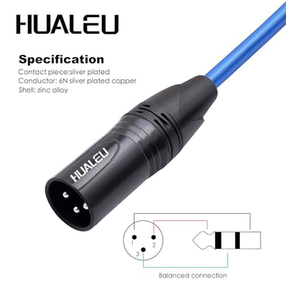 3.3FT Right Angle 1/4 TRS to XLR 3Pin Male Audio Cable,6N OFC+Silver Plated HI-END Audio Cable,Right Angle 6.35mm TS to XLR Male for Micphone Mixer Active speakers-2Pack - size: 3Feet（2Pack）, style: 90° TRS To XLR M
