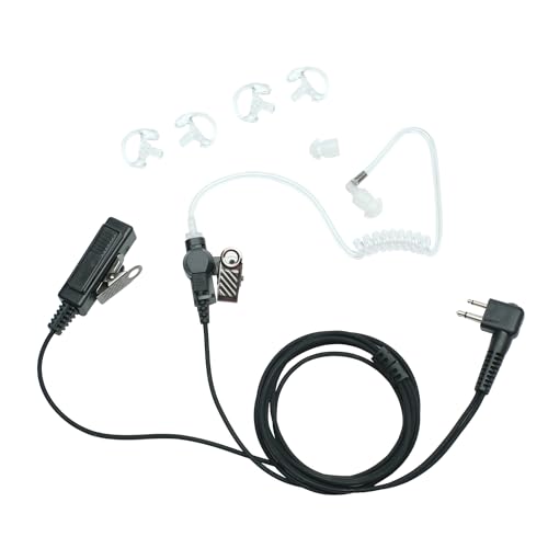Earpiece Headset MIC PTT 2 Pin for Motorola CP200 CP200D CP185 CP100d CLS1410 CLS1110 RDM2070d DTR650 dlr1060 dlr1020 bc130 Mag One Bpr40 M1 R2 walkie Talkie 2 Way Radio with Acoustic Tube