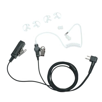Earpiece Headset MIC PTT 2 Pin for Motorola CP200 CP200D CP185 CP100d CLS1410 CLS1110 RDM2070d DTR650 dlr1060 dlr1020 bc130 Mag One Bpr40 M1 R2 walkie Talkie 2 Way Radio with Acoustic Tube