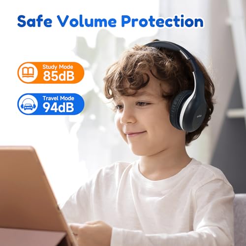 EarFun K2 Kids Bluetooth Headphones for School, Kids Headphones with Mic - color: Dark Black