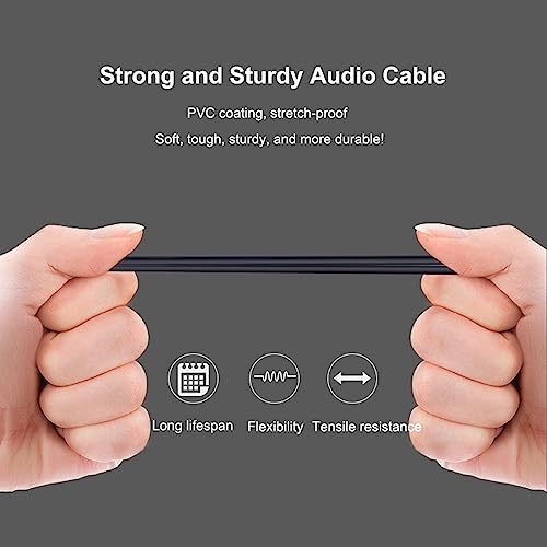 2Pcs 3.5mm to RCA Stereo Audio Y Cable RCA to AUX Adapter for TV Speaker | 3.5mm female to 2 RCA male adapter, gold-plated for clear stereo sound, 9-inch short cable for TV, smartphones, Headphones