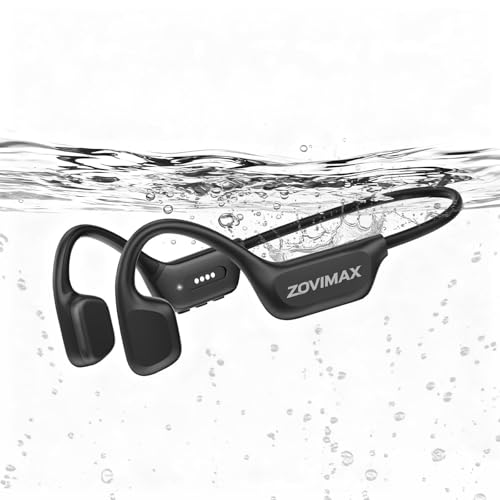 Bone Conduction Headphones, Swimming Headphones, Open Ear Headphones, Black | IPX8 Waterproof MP3 Mode 8GB Memory Up to 12 Hours Playtime, Bluetooth 6.0 Earbuds Secure Fit for Running and Fitness - color: Black
