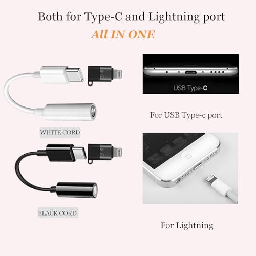 USB C to 3.5mm Female Headphone Jack Adapter for Audio