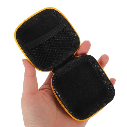 Alipis Portable Eva Earbuds Carrying Case and Electronics Organizer for Travel, Yellow Cord and Charger Storage Pouch with Zipper Closure