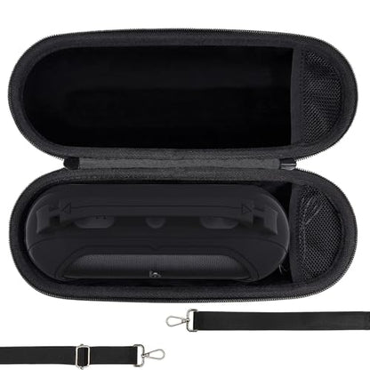 Protective Case for Beats Pill Bluetooth Speaker with Handle | Silicone Cover and Hard Carrying Case for Beats Pill Speaker Accessories with Shoulder Strap (Black) - color: Black