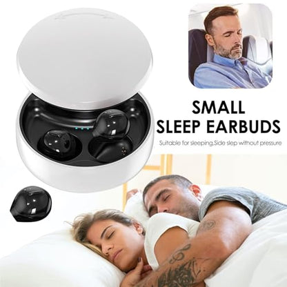 Smallest Invisible Earbuds Wireless Ear Buds Bluetooth in Ear Mini Discreet Small Tiny Earpiece Sleep Earbuds Hidden with Charging Case Headphones for Small Ears Work Sleeping Android iOS Black - color: Black