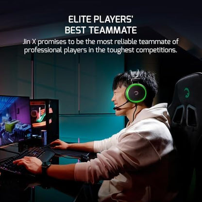 GAMEPOWER JIN X 3.5mm Jack Gaming Headset - Wired Headphones with 50MM Drivers, Comfort Design, 360 Spatial Audio, Noise Cancelling Mic, PS4, PS5, for Xbox, Black - color: JINX