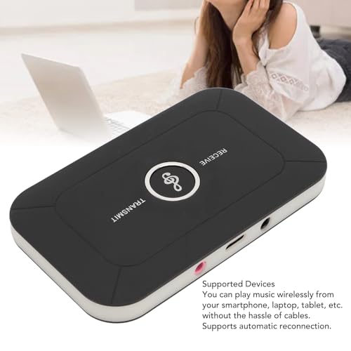 Bluetooth 5.0 Transmitter Receiver, 2-in-1 Wireless Audio Adapter, Portable Bluetooth Adapter for Phone Tablet PC