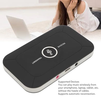 Bluetooth 5.0 Transmitter Receiver, 2-in-1 Wireless Audio Adapter, Portable Bluetooth Adapter for Phone Tablet PC