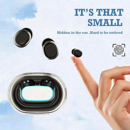 Xmenha Mini Invisible Small Bluetooth Earbuds Sleeping for Small Ears Low Profile Tiny Hidden Discreet Smallest Earbuds for Work Sleep Ear Buds Invisible Headphones Buds - color: Blue