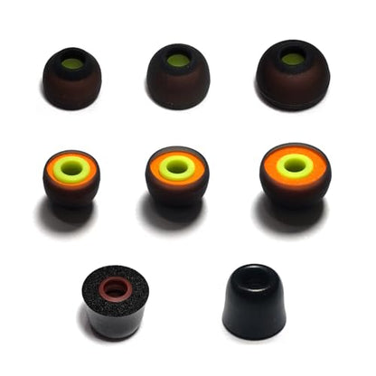 Silicone & Memory Foam IEM Ear Tips - color: Yellow/grey