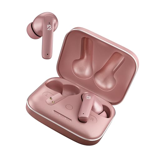 Back Bay Audio iPhone + Android Wireless Earbuds Bluetooth, Sweatproof | Ultra-Sleek Small Sports Earphones with Wireless Mic, Wireless Air Buds For iPhone iOS, Bluetooth Ear Buds Earphones - color: Rose Gold