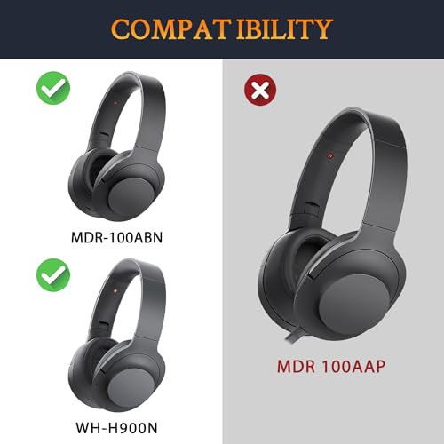 SOULWIT Cooling Earpads for Sony WH-H900N, MDR-100ABN - Black - color: Cooling Gel - Black