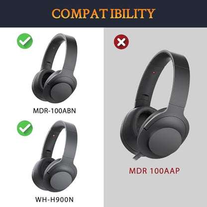 SOULWIT Cooling Gel Replacement Earpads Cushions for Sony WH-H900N (h.Ear on 2) & MDR 100ABN (h.Ear on) Noise Canceling Over-Ear Headphones, Ear Pads with Noise Isolation Foam - Black Gold - color: Cooling Gel - Black Gold