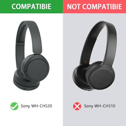 Defean Kit 2 IN1 Earpads for Sony WH-CH520 Wireless Headphones-Black | Replacement Cushions Kit 2 IN1 Ear Pads + Headband,Replacement Headstrap Pad & Earpads Repair Part - color: Black