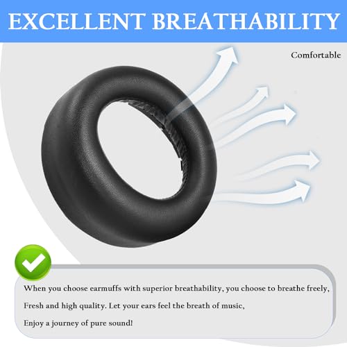 Adhiper Replacement Ear Pads for Sony PlayStation 5 Pulse PS5 3D Headset,PS5 Protein Leather Ear Cushions,Securely Memory Foam Headset Earpads(Black - color: Black