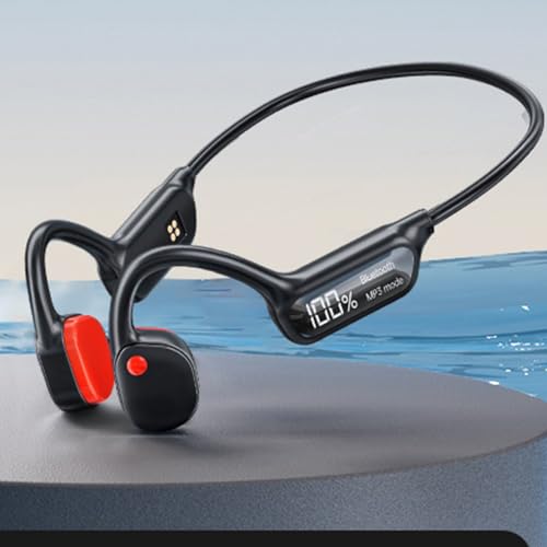 IHAO Swimming Headphones True Bone Conduction Open Ear Headset MP3 Player Built-in 32G Memory IP68 Underwater Waterproof Stereo Bluetooth Earphone for Driving Bicycling Running Skiing-X10 Black - color: X10 Black