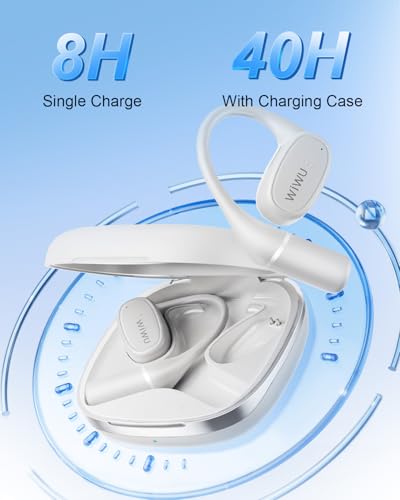 Open Ear Headphones,Bluetooth Wireless Earbuds with 2 Mics,Touch Control,ENC Noise Cancelling,HiFi Stereo Sound Sport Earbuds for Gym Cycling,Compatible with iPhone and Android(Beige) - color: Beige