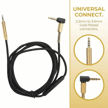 OFC Copper 2.5mm to 3.5mm Audio Cable Core Aux Cord for Headphones Plug and Play Stereo Jack Cable Compatible for AKG Y40 Y50 Y45(with Mic) - style: With Mic