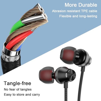USB C Headphone Wired Earbuds for Samsung S26 S25 Ultra S24 A16 A17 | in-Ear Earbuds Wired Noise Isolating With Microphone for iPhone 17 16 Pro Max/iPad 11 A16/Pixel/Android Small Ear Kids - color: Black
