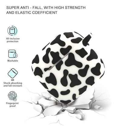 Case Compatible with AirPods 4 Case,Soft Silicone Cover with Bracelet Lanyard and Keychain, Cute Wireless Charging Protective Case for Apple AirPods 4th for Women and Men (Cow) - color: Cow