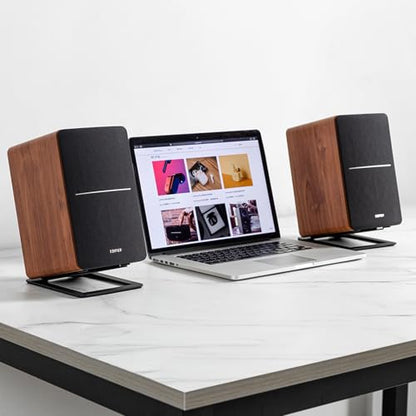 Edifier R1280DBs Active Bluetooth Bookshelf Speakers - Optical Input - 2.0 Wireless Studio Monitor Speaker - 42W RMS with Subwoofer Line Out - Wood Grain - color: wood