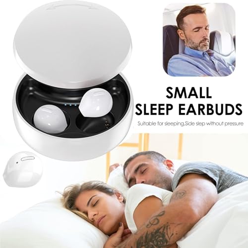 Xmenha Smallest Invisible Earbuds Wireless Ear Buds Bluetooth in Ear Mini Discreet Small Tiny Earpiece Sleep Earbuds Hidden with Charging Case Headphones for Small Ears Work Sleeping Android White - color: White