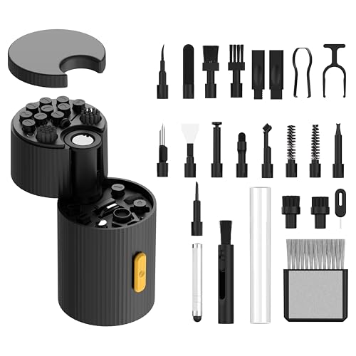 GK GAMAKAY 33 in 1 Multifunctional Cleaning Kit for Electronic Devices | Keyboard Cleaning Brush, Headphones Cleaner Kit for AirPods, Multi-Tool for Cleaning Laptop Earbuds Camera Cellphones (Black) - color: Black