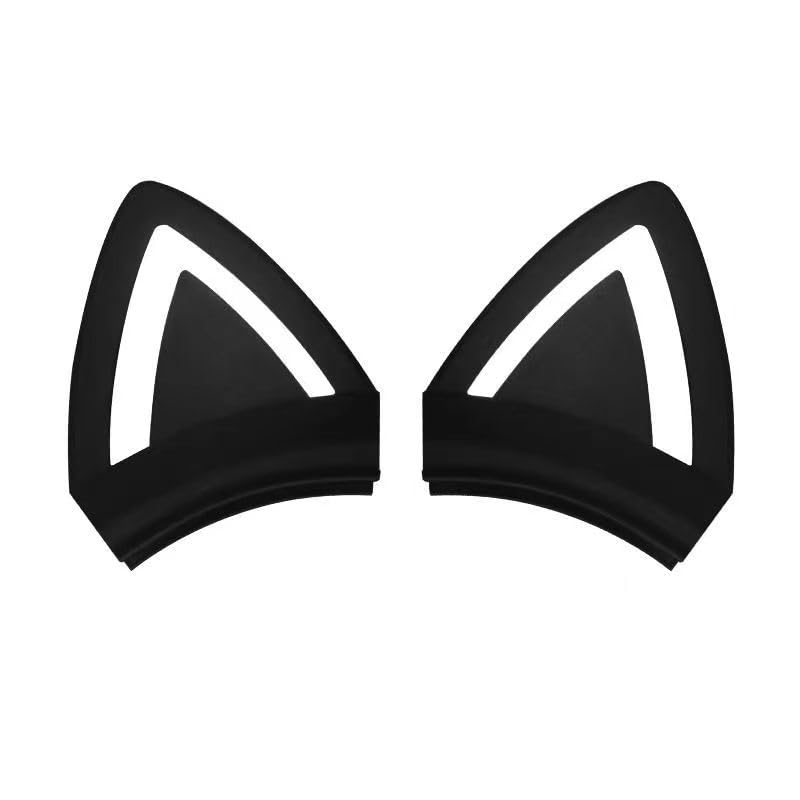 2 Pair Gaming Headsets Cat Ears Clip Universal Silicone Over-Ear Gaming Headphones Kitty Ears Headband Attachment for Kids Headphones Studio Monitor Wired On-Ear Headphone Wired Headset