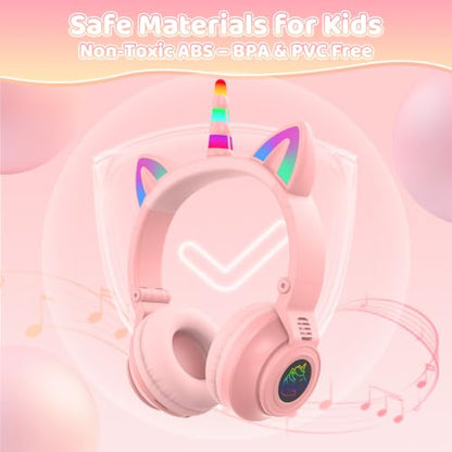 Kids Wireless Bluetooth Headphones for Ages 2+ - color: Pink