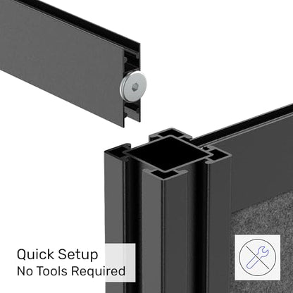 Workflow Modular Wall | Room Divider with Whiteboard, Sound Dampening, & Frosted Acrylic Panels | Expandable Office Partition for Privacy & Stability (53" x 70") - size: 53" x 70"