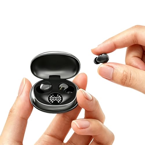 Ultra-Smallest Invisible Earbuds, Discreet Mini Wireless Headphones, Hidden Bluetooth Buds for Small Ears & Sleeping, Compact Sleep Headphones for Side Sleepers, Long Standby - color: Black