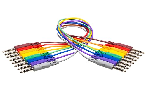 Hosa CSS-890 1/4-inch TRS Male to 1/4-inch TRS Male Patch Cable 8-Pack - 3 Foot