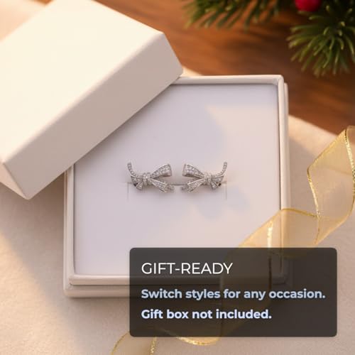 Clip on Earbuds Open Ear Accessories for Bose Ultra Open Earbuds - - color: Bow (Silver)