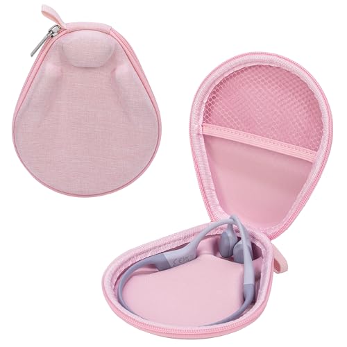 Ginsco Universal Bone Conduction Headphones Case Compatible with SHOKZ New OpenRun Pro 2/Pro 2 Mini/OpenRun/OpenSwim Open-Ear Sport Headphones, Compatible with Raycon/CXK/BAICLUD/MRYTKY (Pink) - color: Pink
