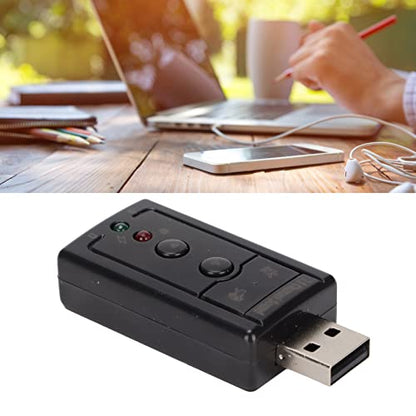 USB Sound Card, Virtual External Sound Card Built in Amplifier and Volume Controls with 3.5MM Ports and Microphone 7.1 Channel Sound Card