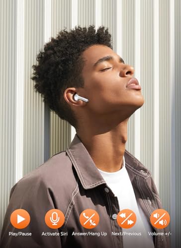 Wireless Earbuds, Bluetooth 5.4 Ear Buds, ENC Noise Cancelling Headphones with 48H Playtime, Bass Stereo Sound, Compatible with iPhone Air/17/16/15/14/Android, Pad - Sky Blue - color: Sliver