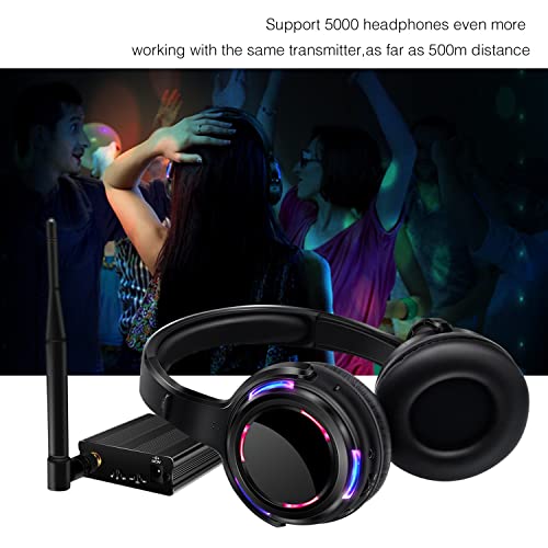 Professional Silent Disco LED Wireless Headphones and RF LED Silent Disco Earphones for iPod MP3 DJ Music Pary Club (20 led Headphone + 1 Transmitter) - color: 20 led headphone + 1 transmitter