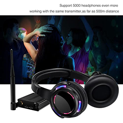 Professional Silent Disco LED Wireless Headphones and RF LED Silent Disco Earphones for iPod MP3 DJ Music Pary Club (20 led Headphone + 1 Transmitter) - color: 20 led headphone + 1 transmitter