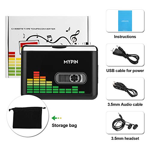 USB Cassette to MP3 Converter, Portable Cassette Tape Player No PC Required