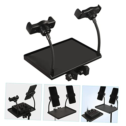 Microphone Stand Tray Clamp-on Tripod Shelf Sound Card Clip-on Tray Secure and Stable for Singing