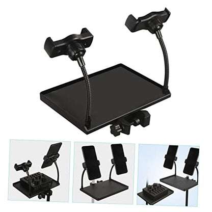 Microphone Stand Tray Clamp-on Tripod Shelf Sound Card Clip-on Tray Secure and Stable for Singing